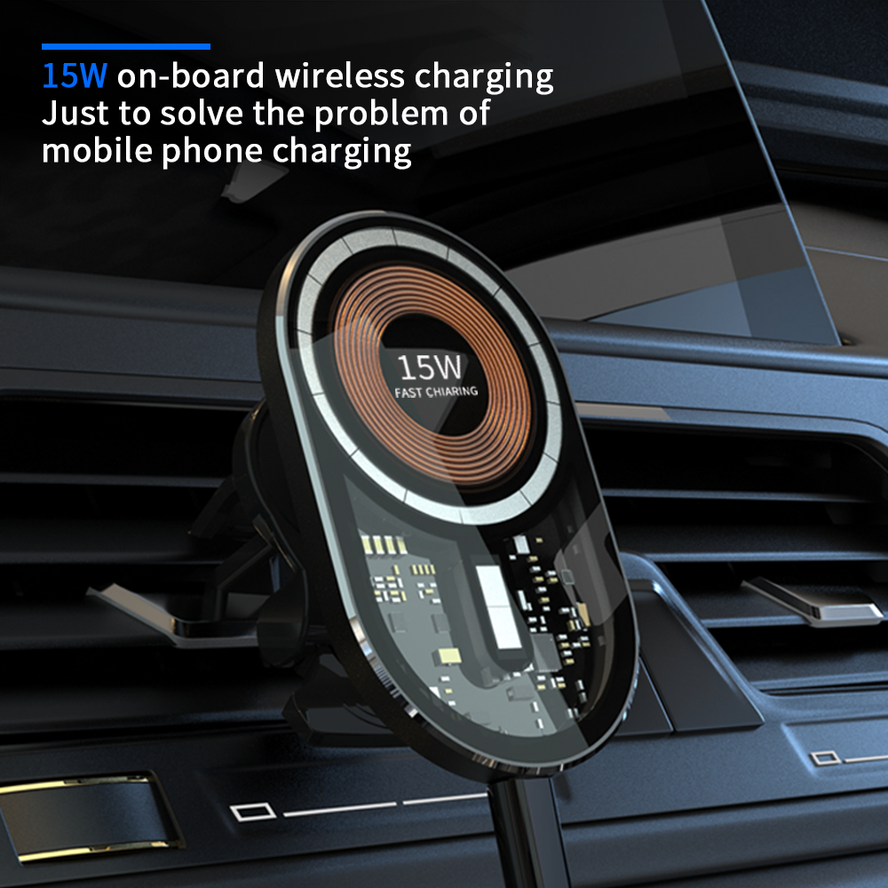 Chargeur de voiture transparent magnétique ultra-fin