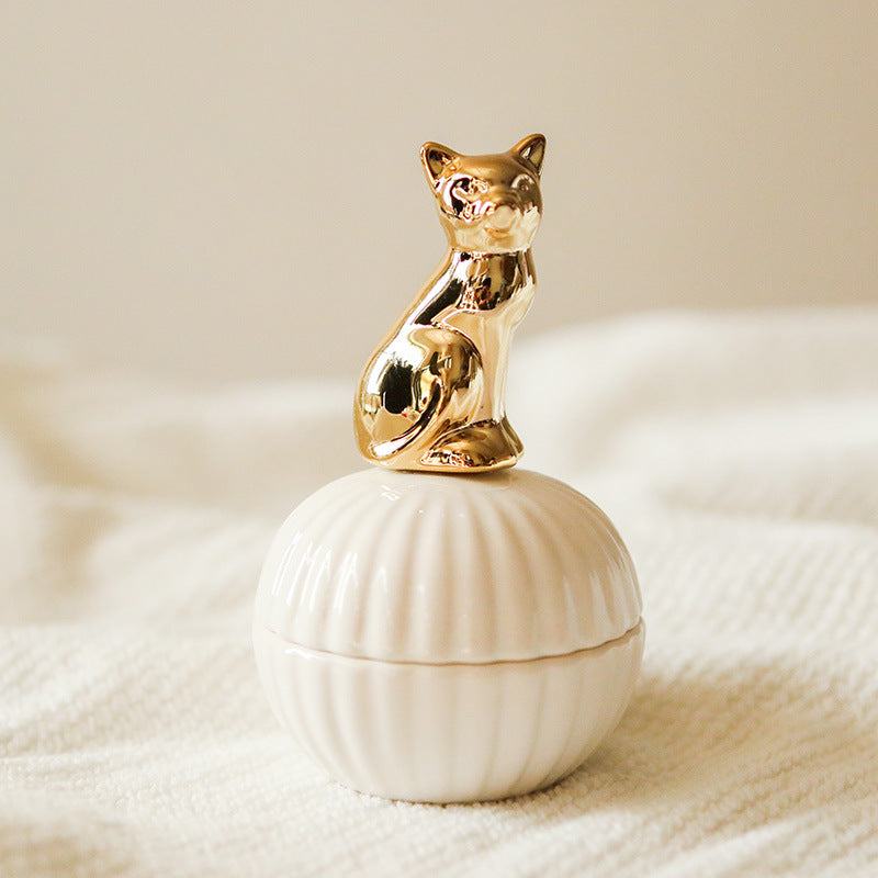 Elegance Animal Figurine Handtag Smycken förvaringsburk