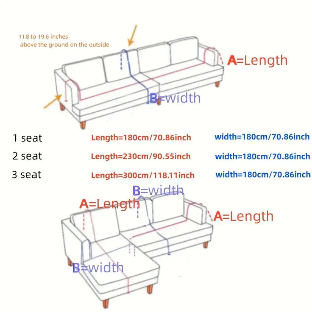 Bølge Linjer Chenille Sofa Trekk