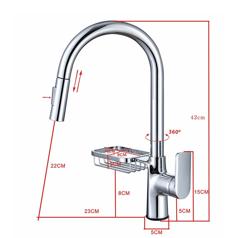 Single Handle Hot Cold Kitchen Faucet with Pull Down Sprayer