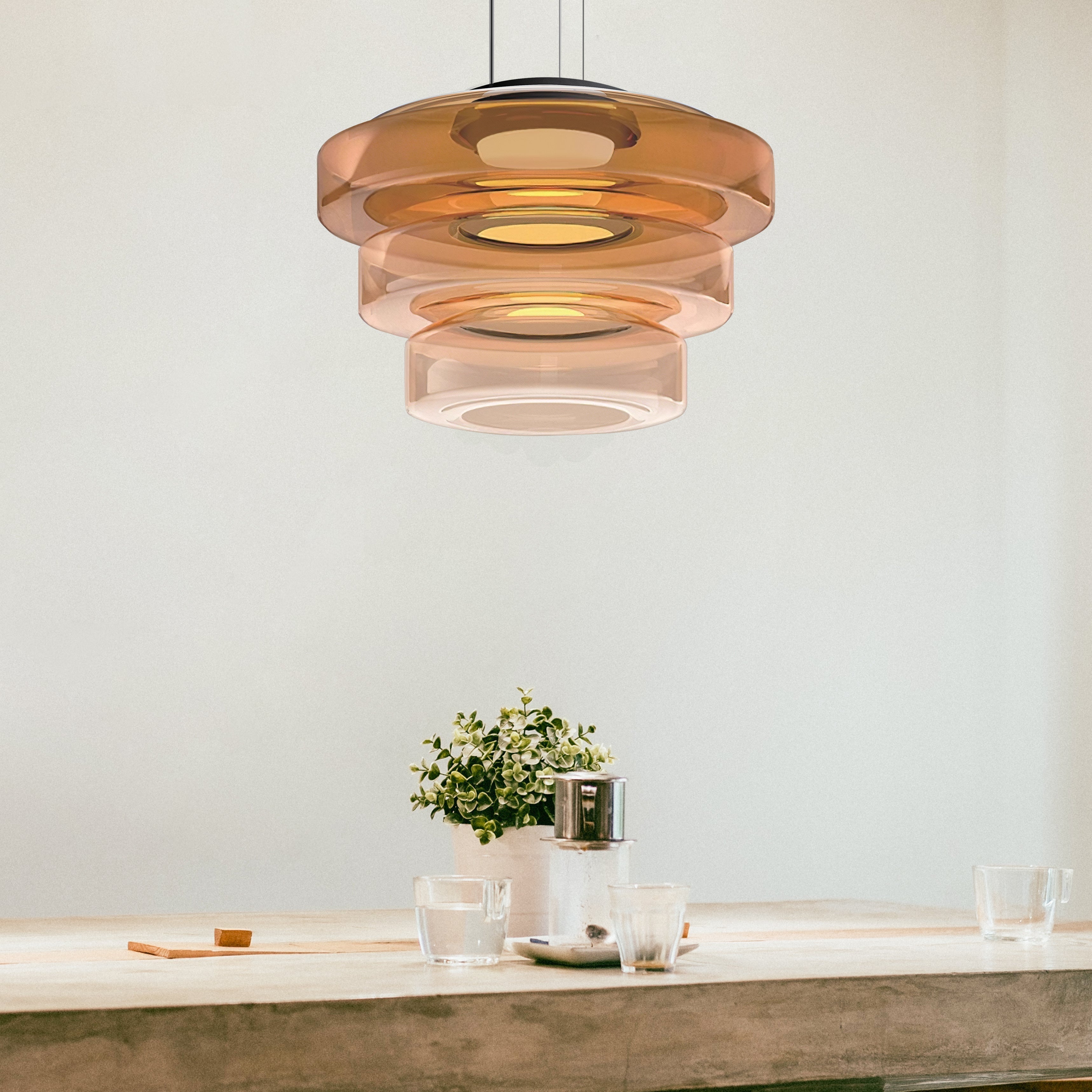 Glass pendant lights in Bauhaus style lamp