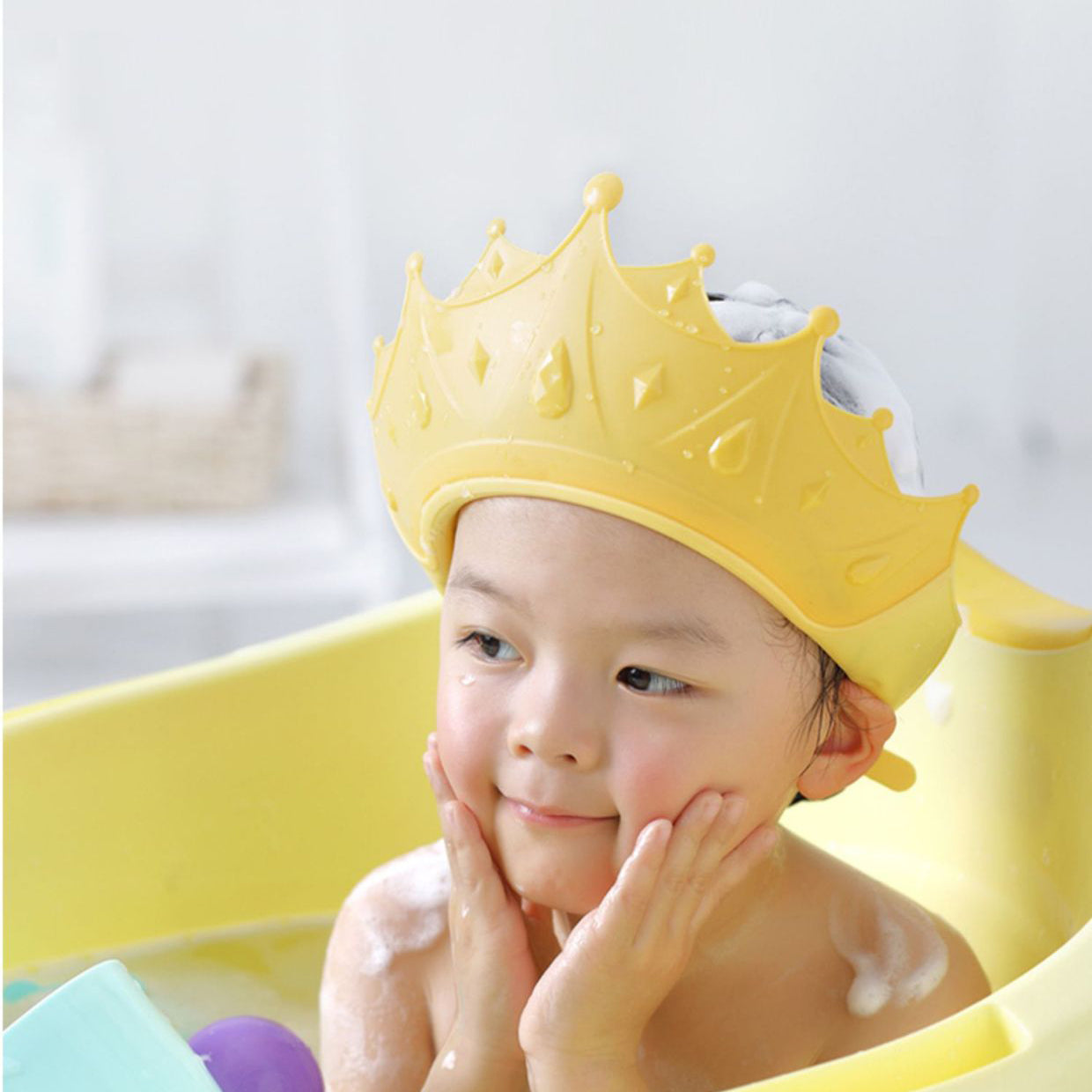 Shampoo Crown Cap™ - Mai più lacrime nel bagno - Cuffia da bagno per bambini