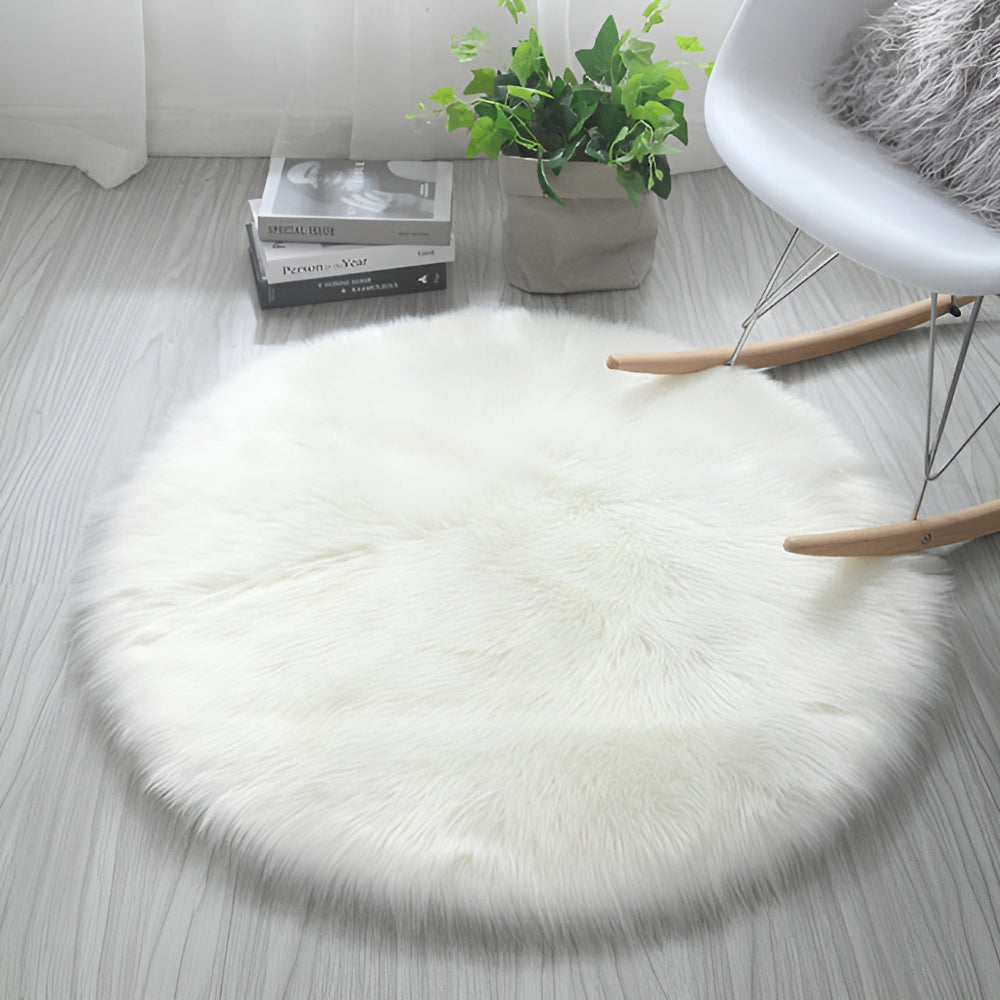 Tapis en peluche doux en forme de nuage rond