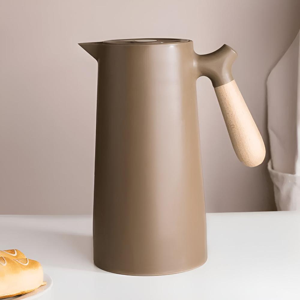 Carafe Isolée Élégante avec Poignée en Bois