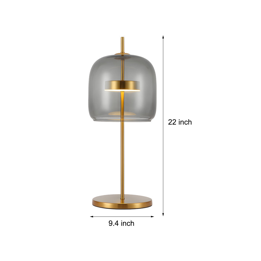 LumiLux - Skleněná stolní lampa s kouřovým sklem pro teplou atmosféru