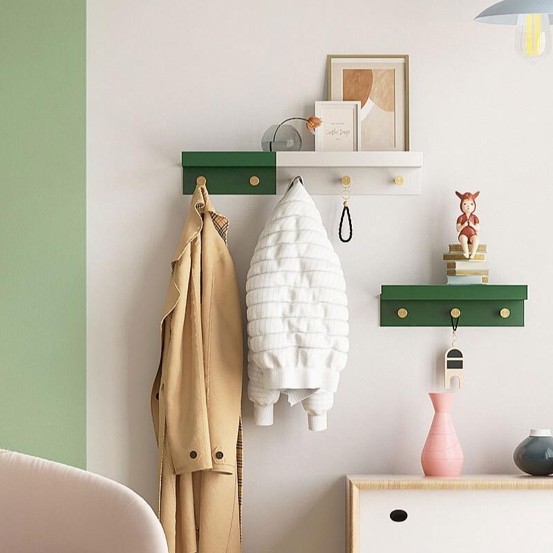 Huxley Wall Storage Shelf with Gold Hooks