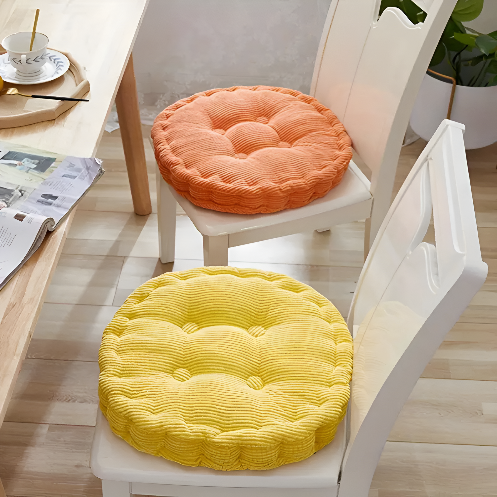 Stackable Corduroy Chair Cushions