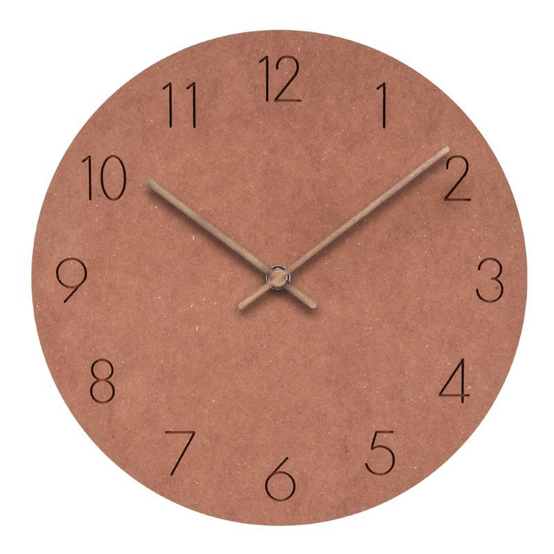 Minimalist Norwegian Silent Wall Clock - 29cm(11.4 in) Scandinavian Design, Wood, Quiet Movement