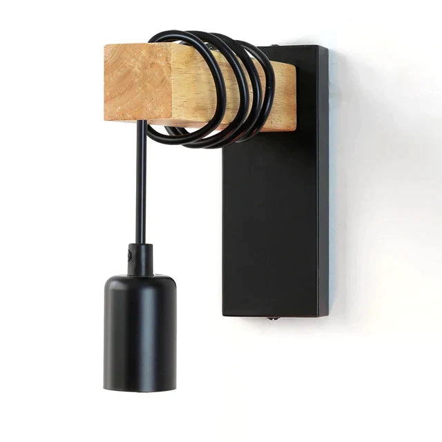 RusticBeam - Iron-wood wall light