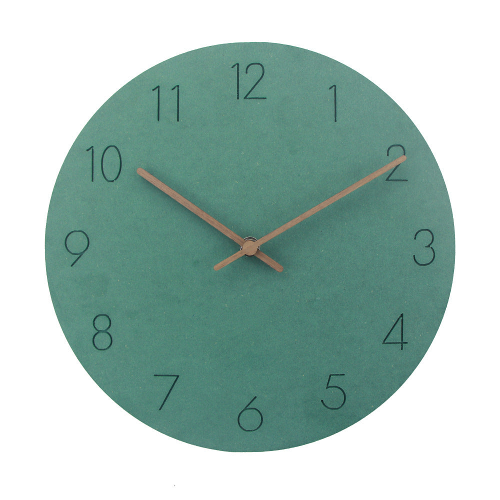 Minimalist Norwegian Silent Wall Clock - 29cm(11.4 in) Scandinavian Design, Wood, Quiet Movement