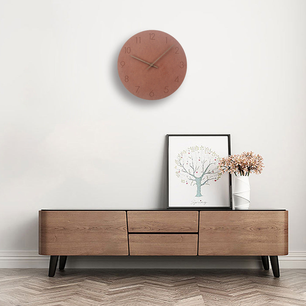 Minimalist Norwegian Silent Wall Clock - 29cm(11.4 in) Scandinavian Design, Wood, Quiet Movement