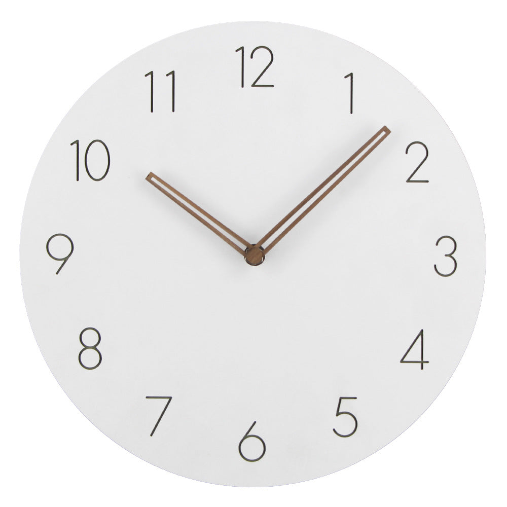 Minimalist Norwegian Silent Wall Clock - 29cm(11.4 in) Scandinavian Design, Wood, Quiet Movement