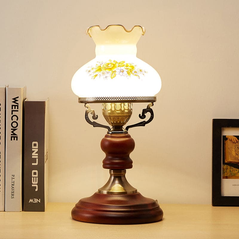 GlowSophie - Urn Table Lamp in Red and Brown