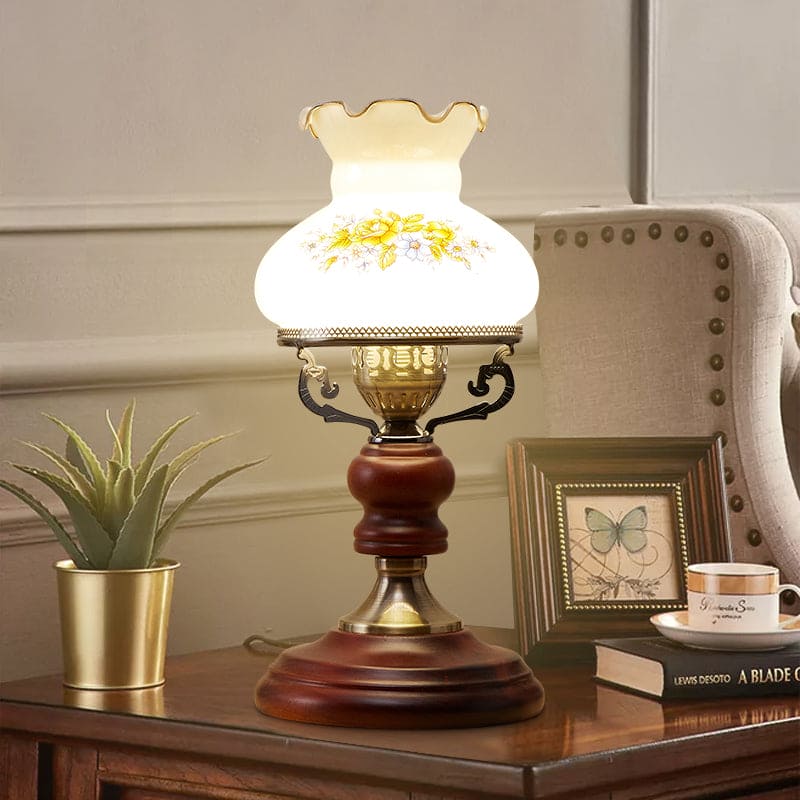 GlowSophie - Urn Table Lamp in Red and Brown