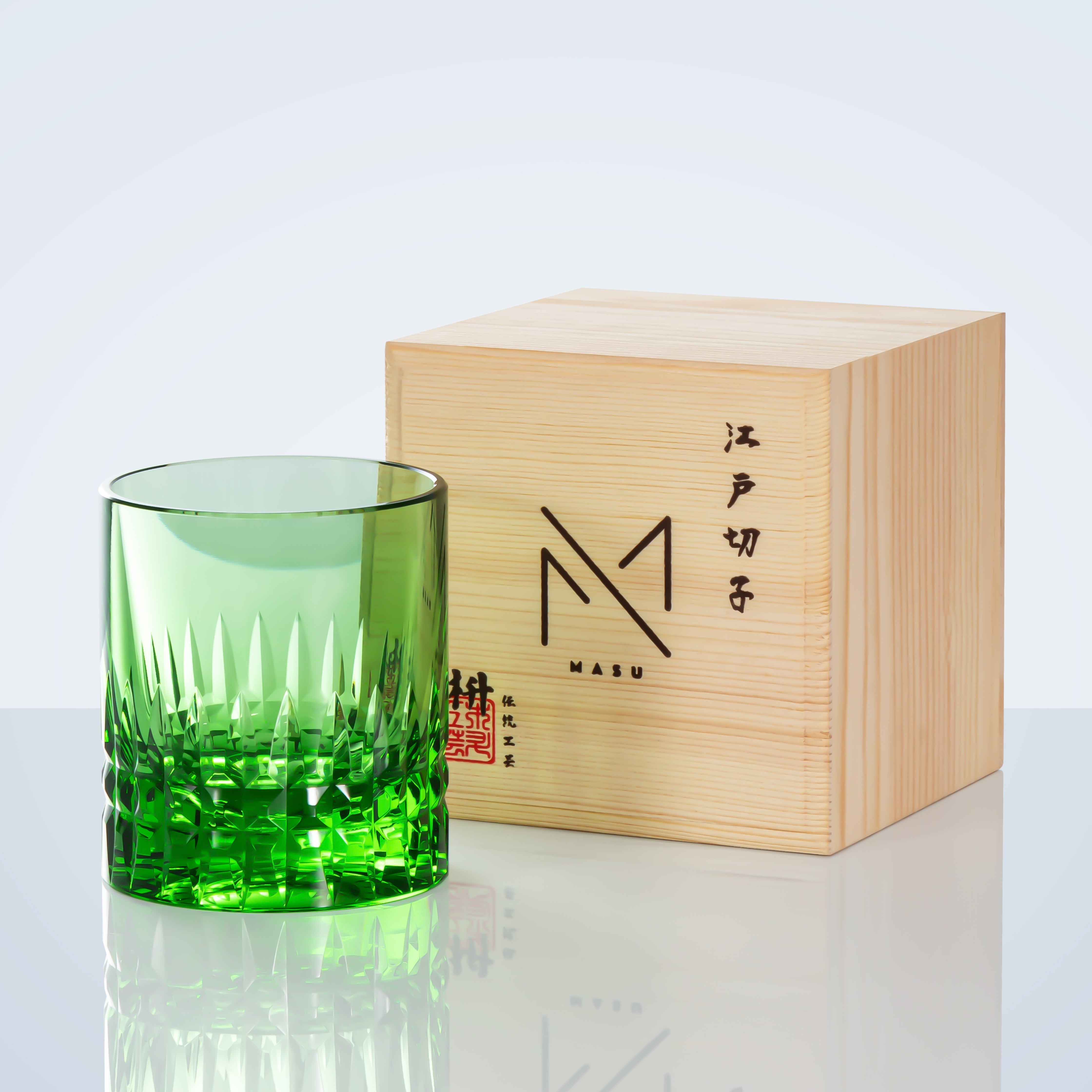 Verre à whisky Edo Kiriko Crystal Royale avec boîte en bois