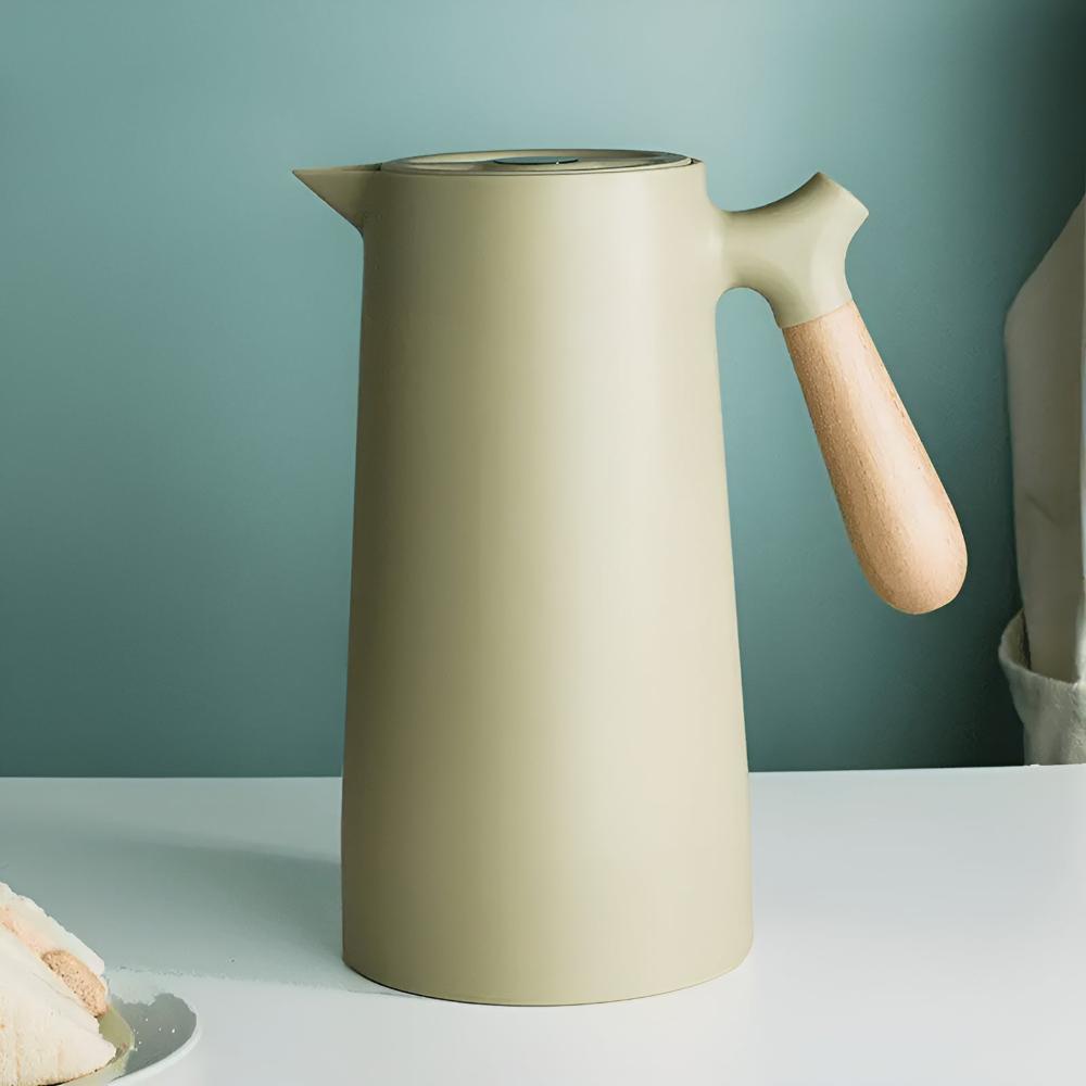 Carafe Isolée Élégante avec Poignée en Bois