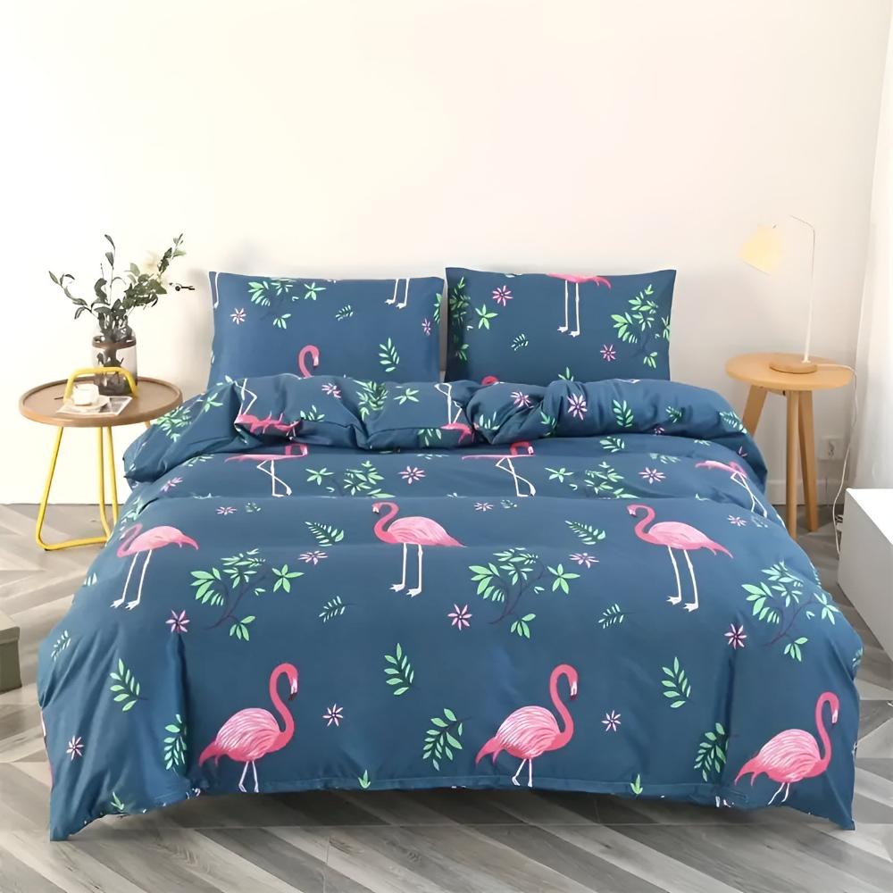 Paradisul Flamingo | Set de 3 piese pentru huse de pătură