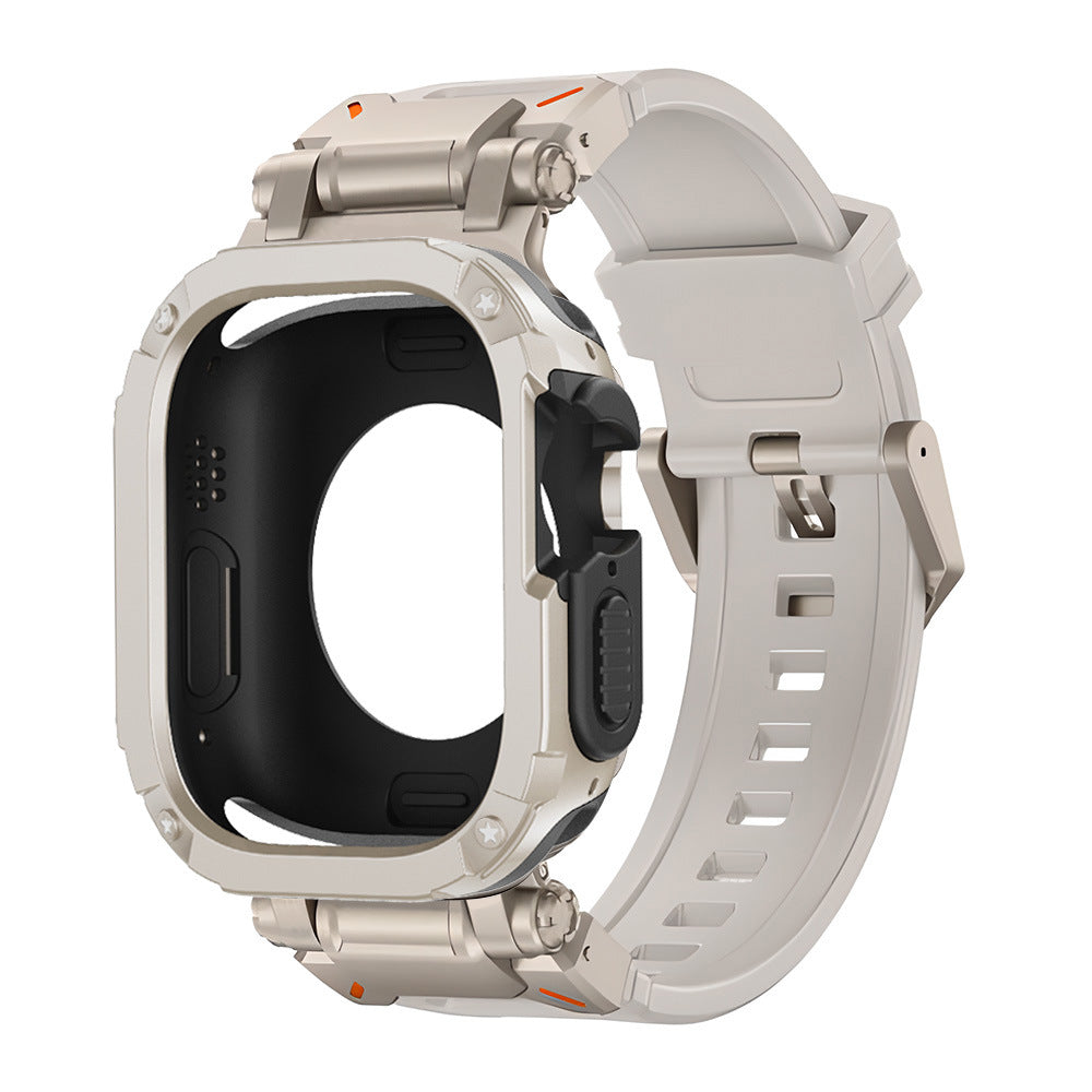 Explorer Tactical Fluoro Gumi Szíj + TPU + PC 2 az 1-ben Tok Apple Watch-hoz