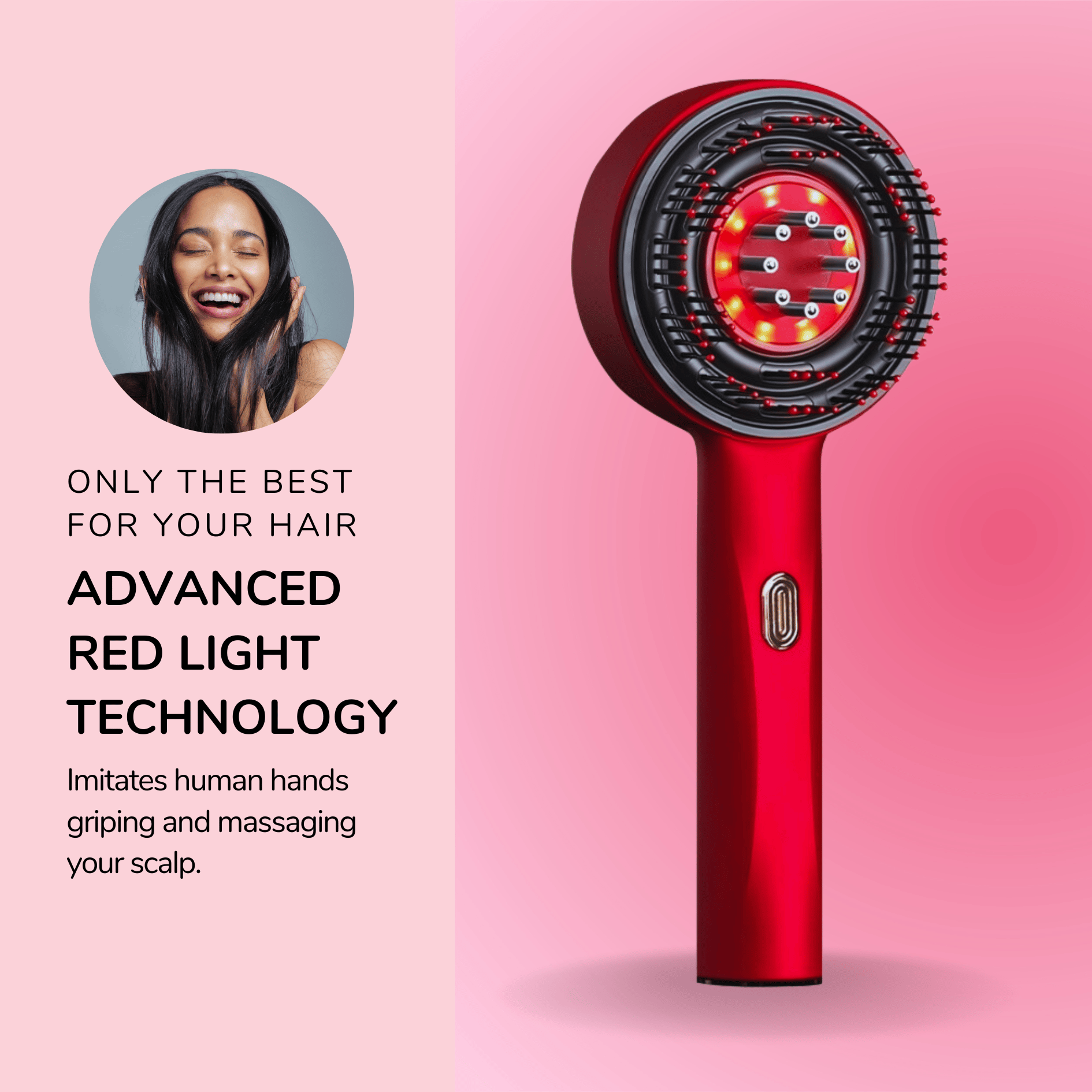 3-in-1 Rotes Licht Kopfhautmassagegerät