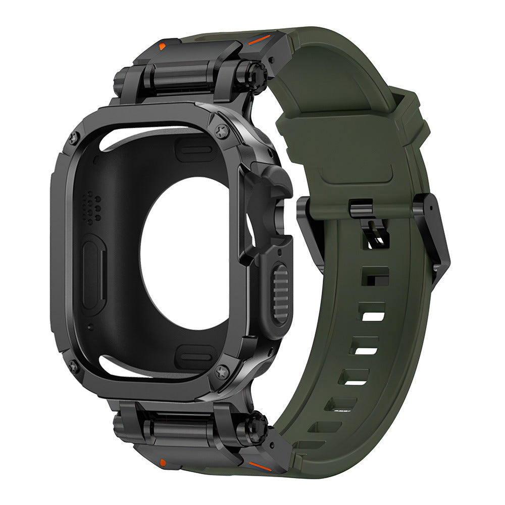 Explorer Tactical Fluoro Gumi Szíj + TPU + PC 2 az 1-ben Tok Apple Watch-hoz