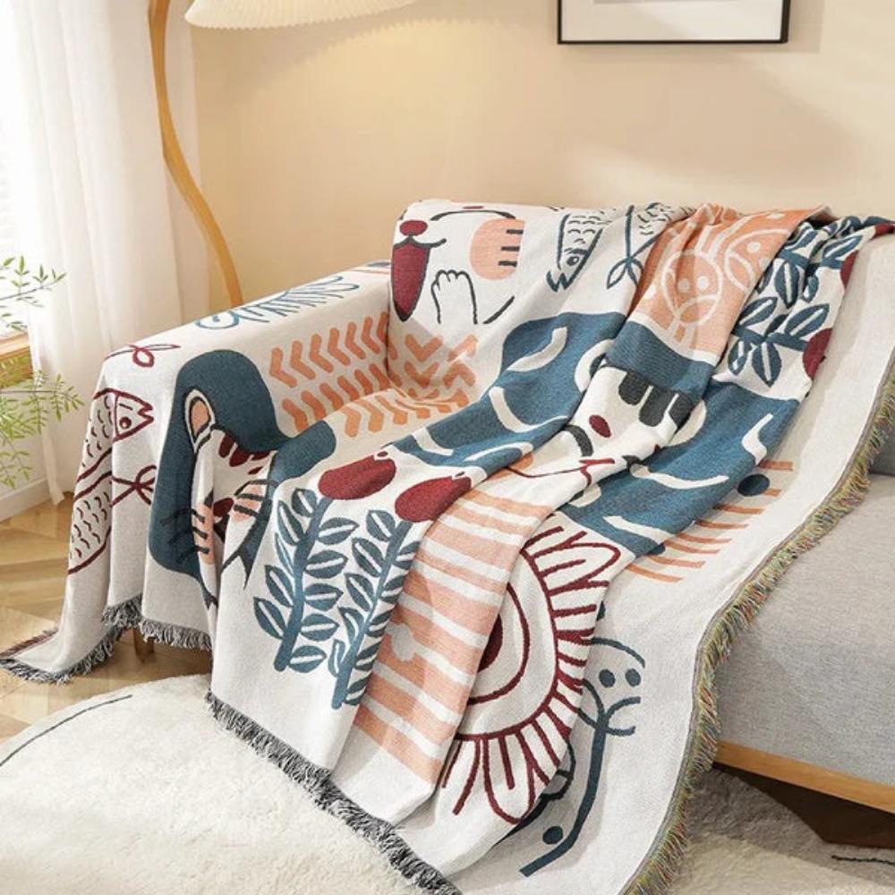 Tassel Tide Reversible Sofa Cover