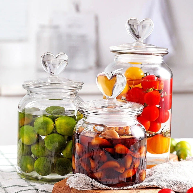 Clear Farmhouse Airtight Glass Storage Container Jars