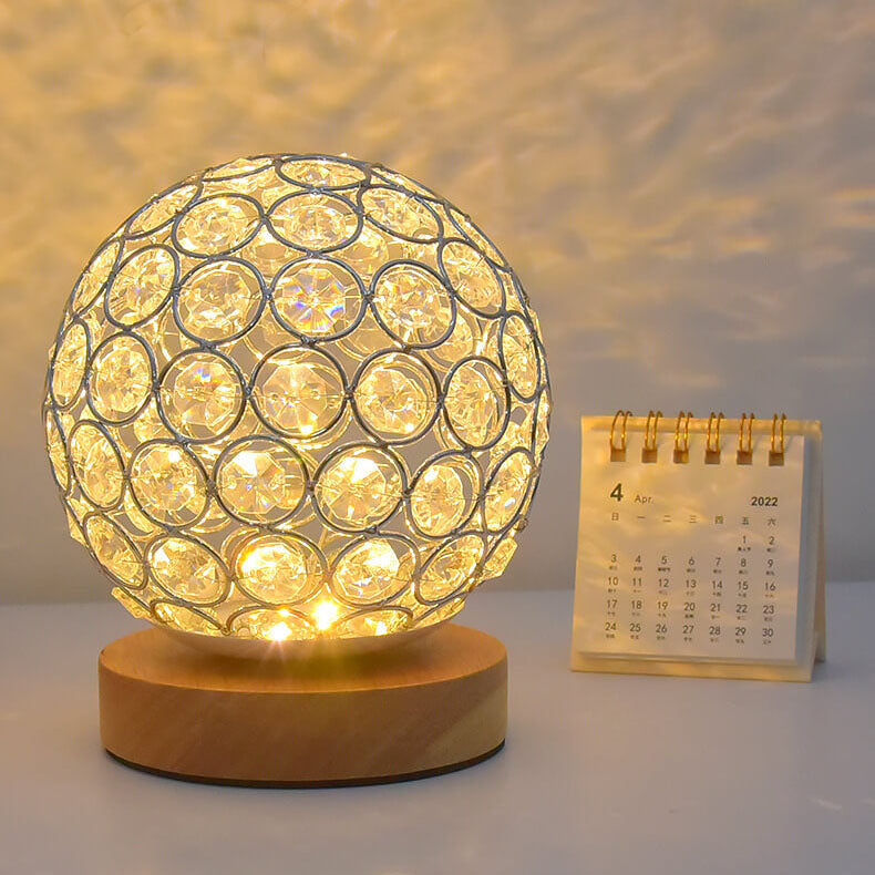 Modern Minimalist Round Rechargeable USB LED Night Light Table Lamp by Taavita