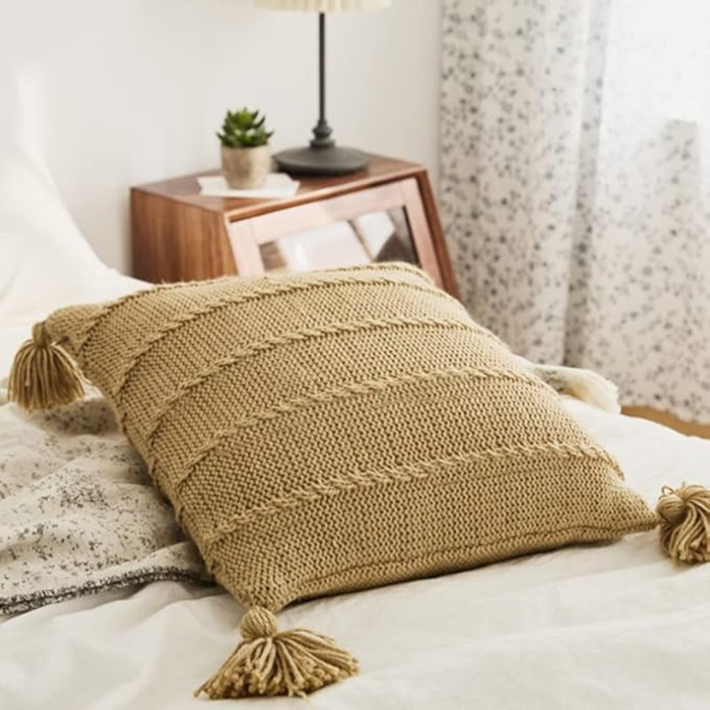 Nordic Knitted Tassel Cushion