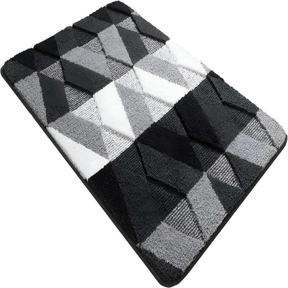 Tapis géométrique en microfibre douce antidérapant