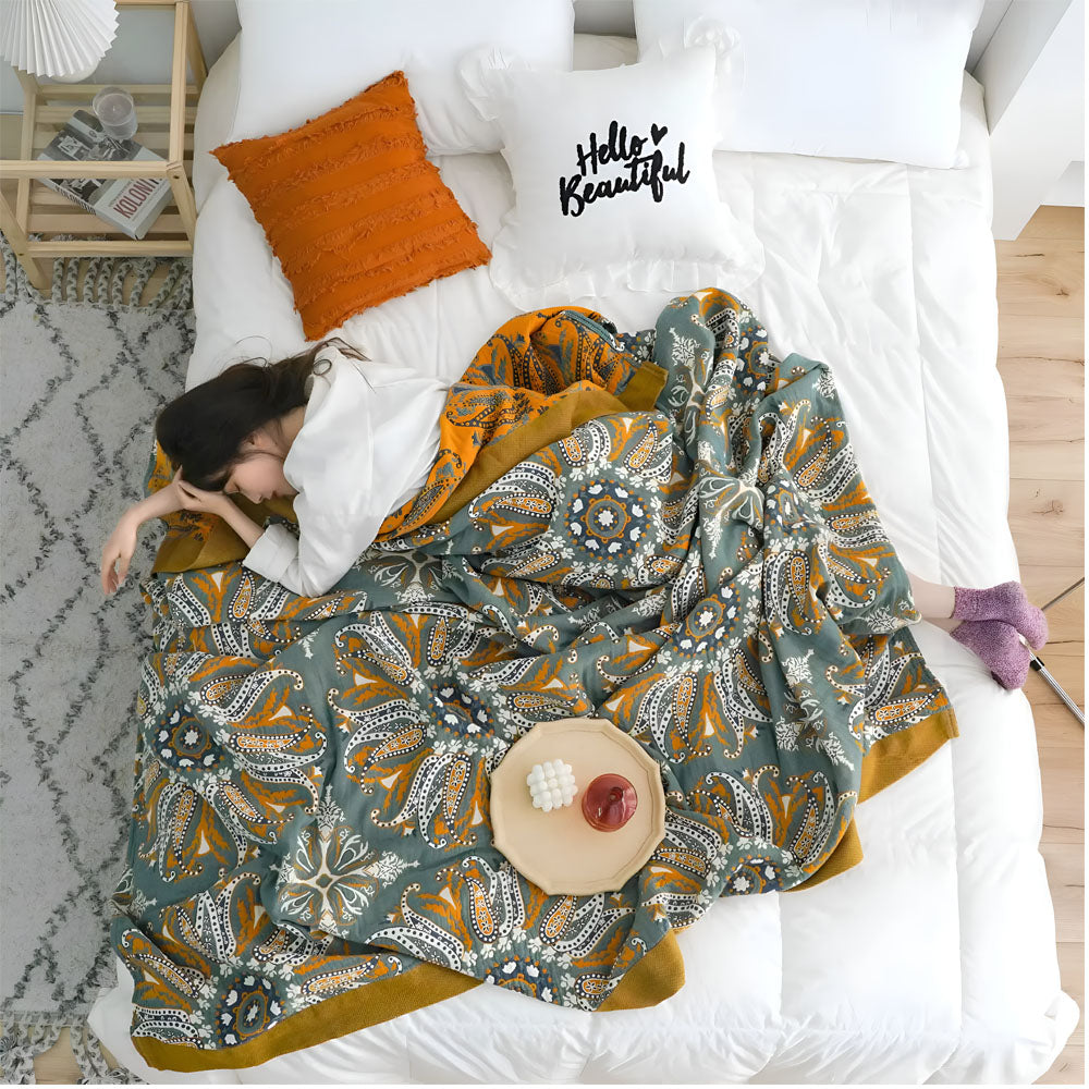 Boho Bloom Wendbare Weiche Decke