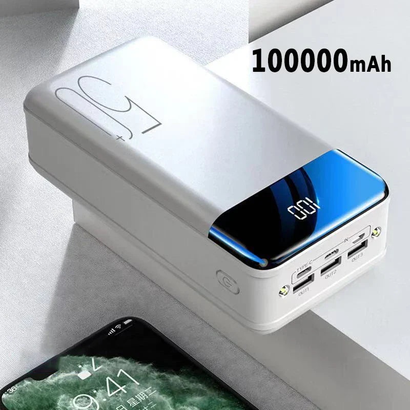 100,000mAh בנק כוח בעל קיבולת גבוהה במיוחד – טעינה מהירה מאוד לטלפונים, טאבלטים ומחשבים ניידים