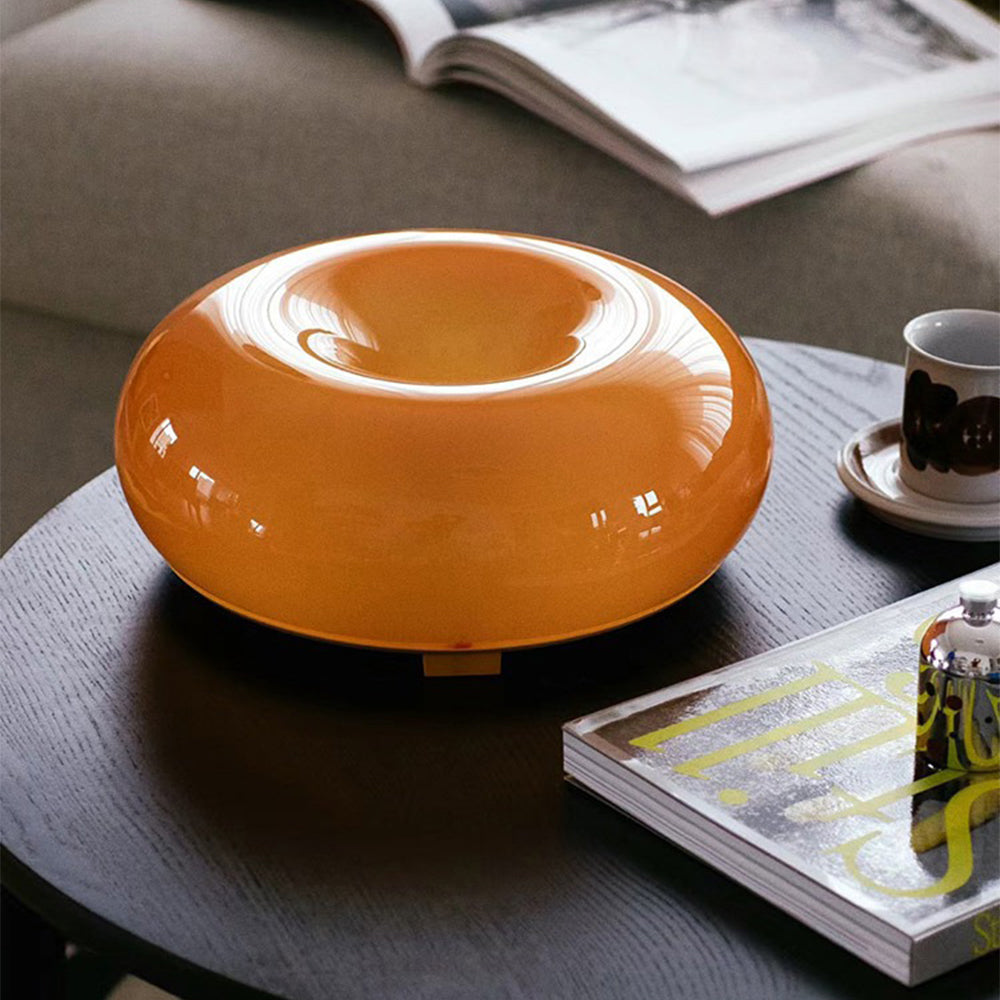 Lâmpada Donut – Lâmpada de Mesa e Parede LED Dimerizável Laranja, Luz de Vidro Eficiente em Energia para Sala de Estar, Quarto, Residência Universitária