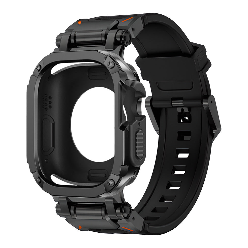 Explorer Tactical Fluoro Gumi Szíj + TPU + PC 2 az 1-ben Tok Apple Watch-hoz