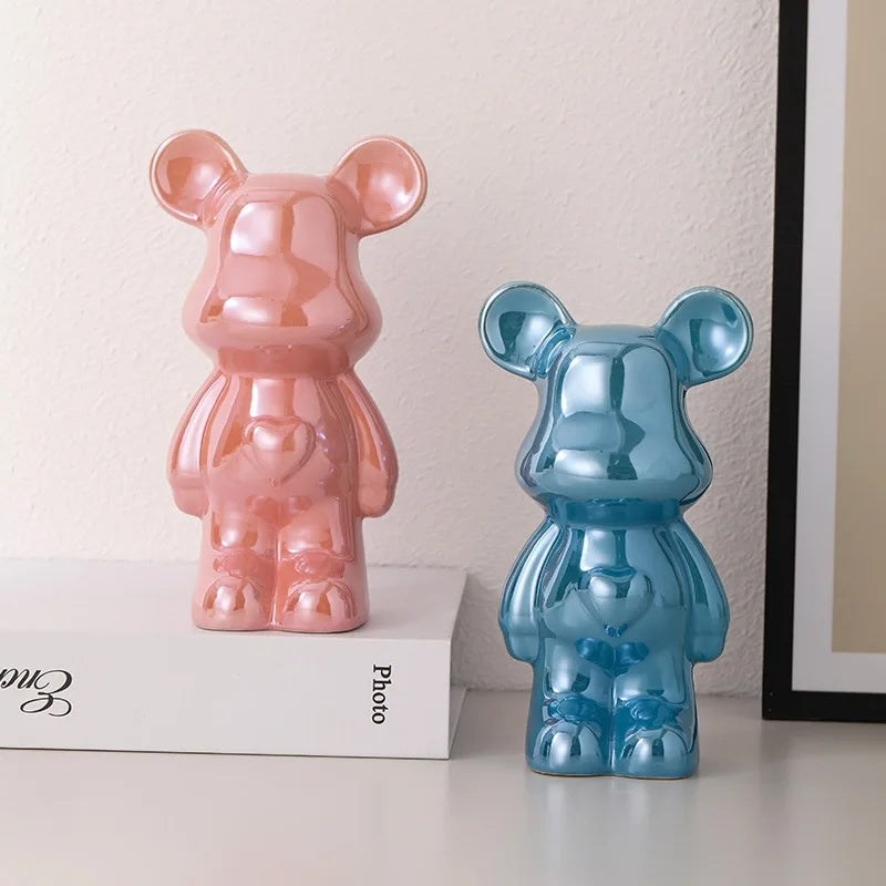 Unique Metallic Bear Penny Bank - Decorative Coin Bank for Home Decor