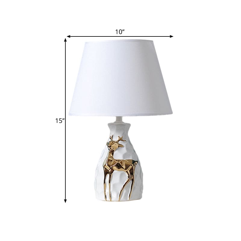 IrisGlow - Table Lamp with Flared Base in Deer Vase