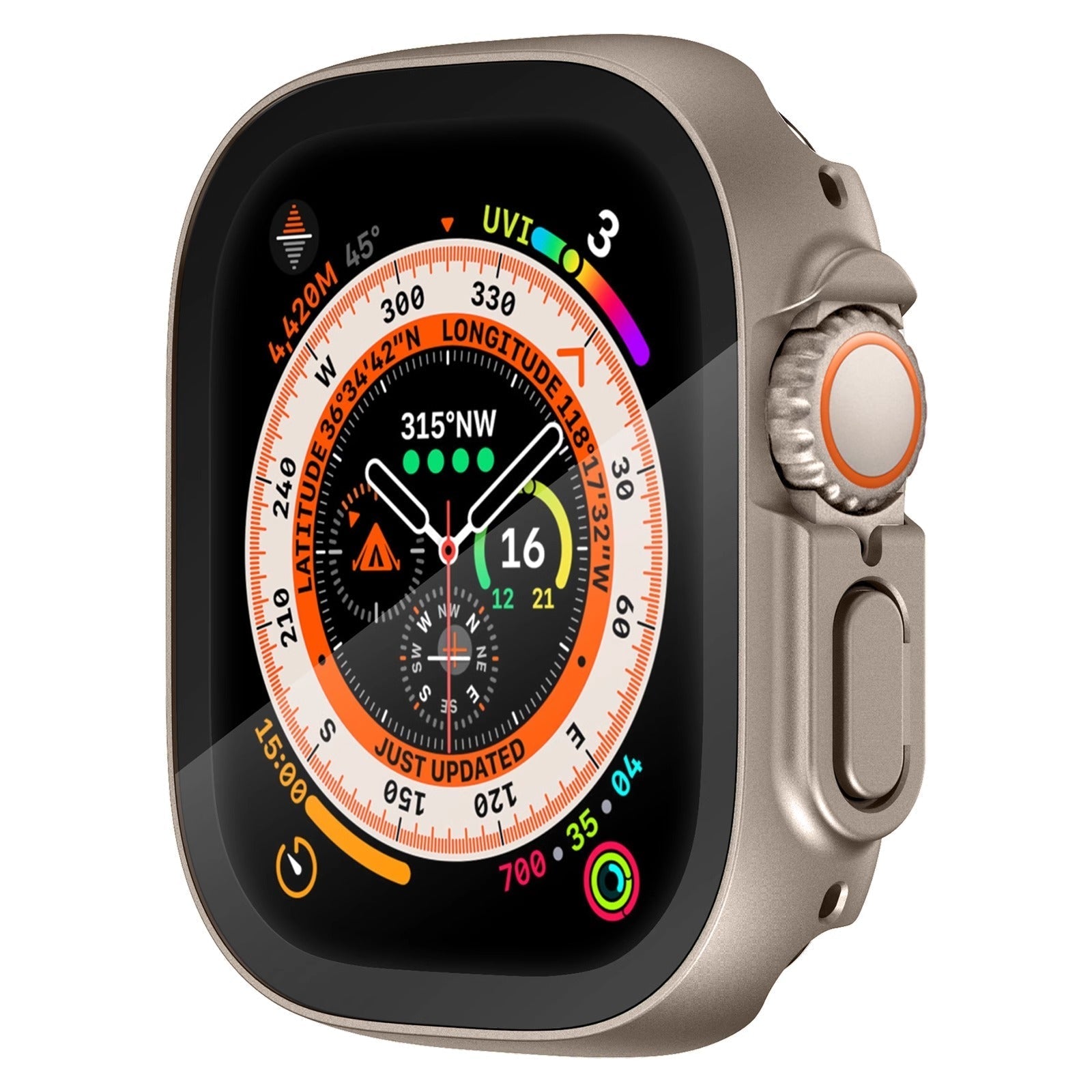 Funda con Protector de Pantalla de Cristal para Apple Watch Ultra