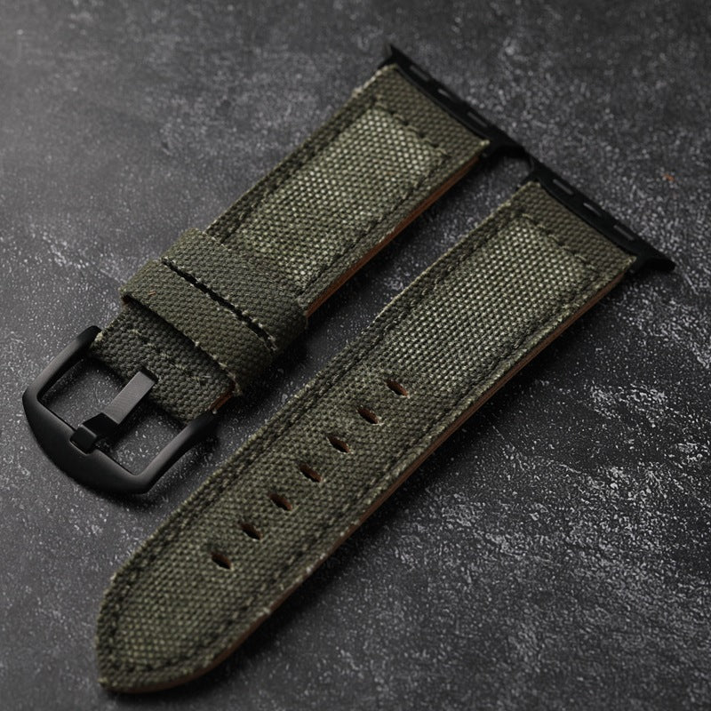 Handmade Genuine Canvas Leather Watchband