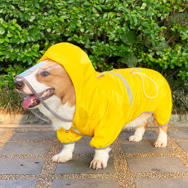 Puddle-Proof Four-Legged Pet Raincoat