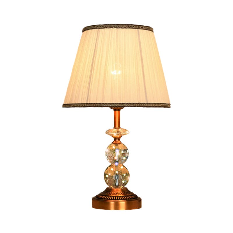 KristalGlow - Table Lamp with Conical Shape and Cut Crystal Balls