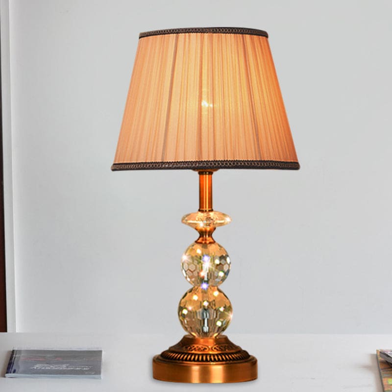 KristalGlow - Table Lamp with Conical Shape and Cut Crystal Balls