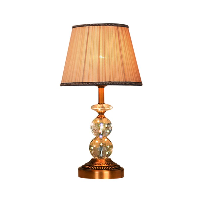 KristalGlow - Table Lamp with Conical Shape and Cut Crystal Balls