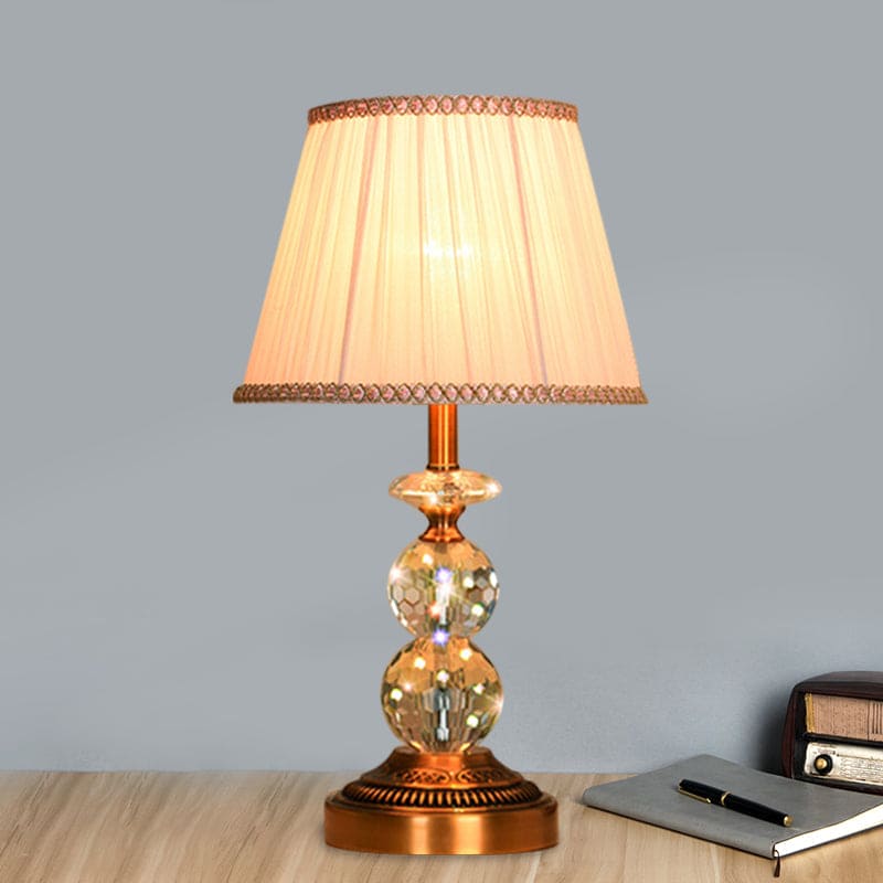 KristalGlow - Table Lamp with Conical Shape and Cut Crystal Balls