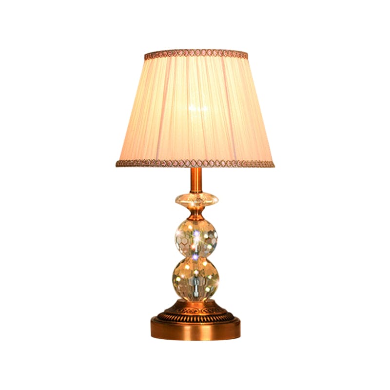 KristalGlow - Table Lamp with Conical Shape and Cut Crystal Balls