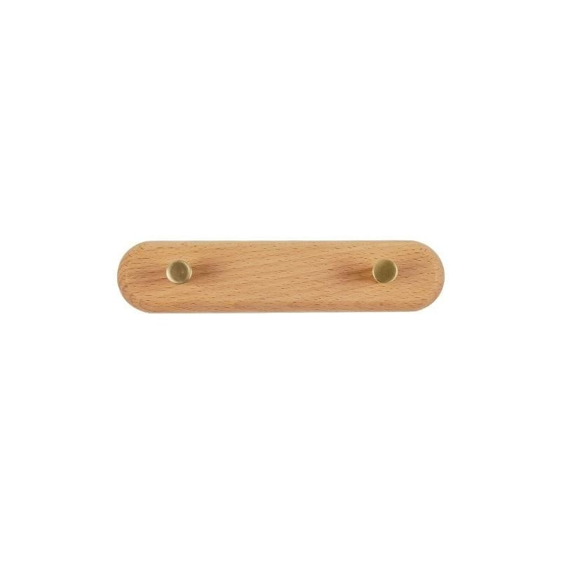 Nordic Natural Wood & Brass Wall Hook Racks