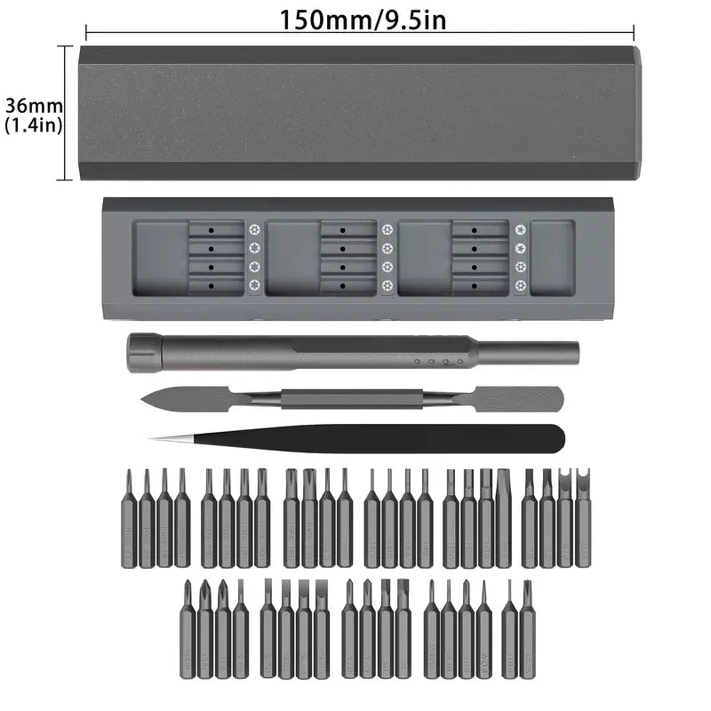 Set de șurubelnițe de precizie compact de 46 în 1 cu ejectare prin apăsare