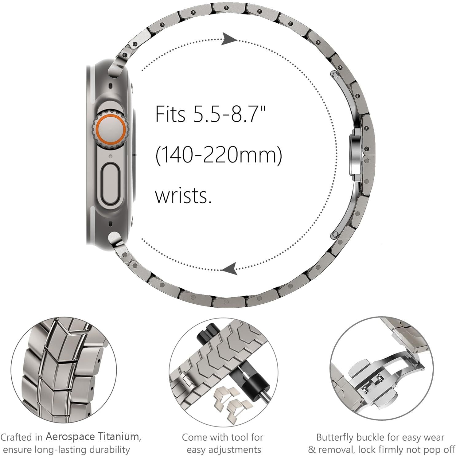 Metalowa Ochronna Bransoleta z Stopu Tytanu do Apple Watch