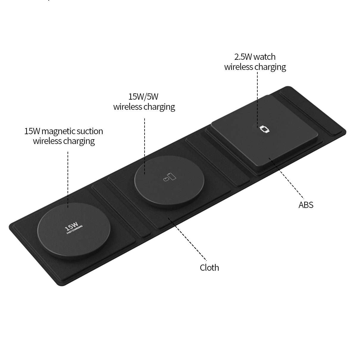 T31-Fast Foldable 3-i-1 Trådløs Lader