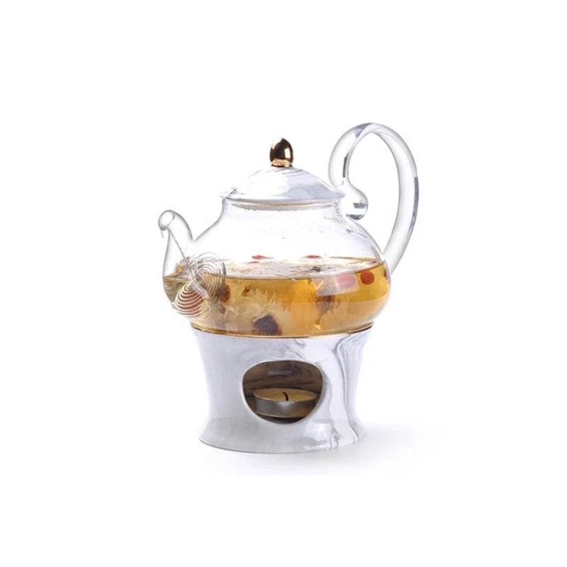 Pure Elegance Porcelain & Glass Teapot Set