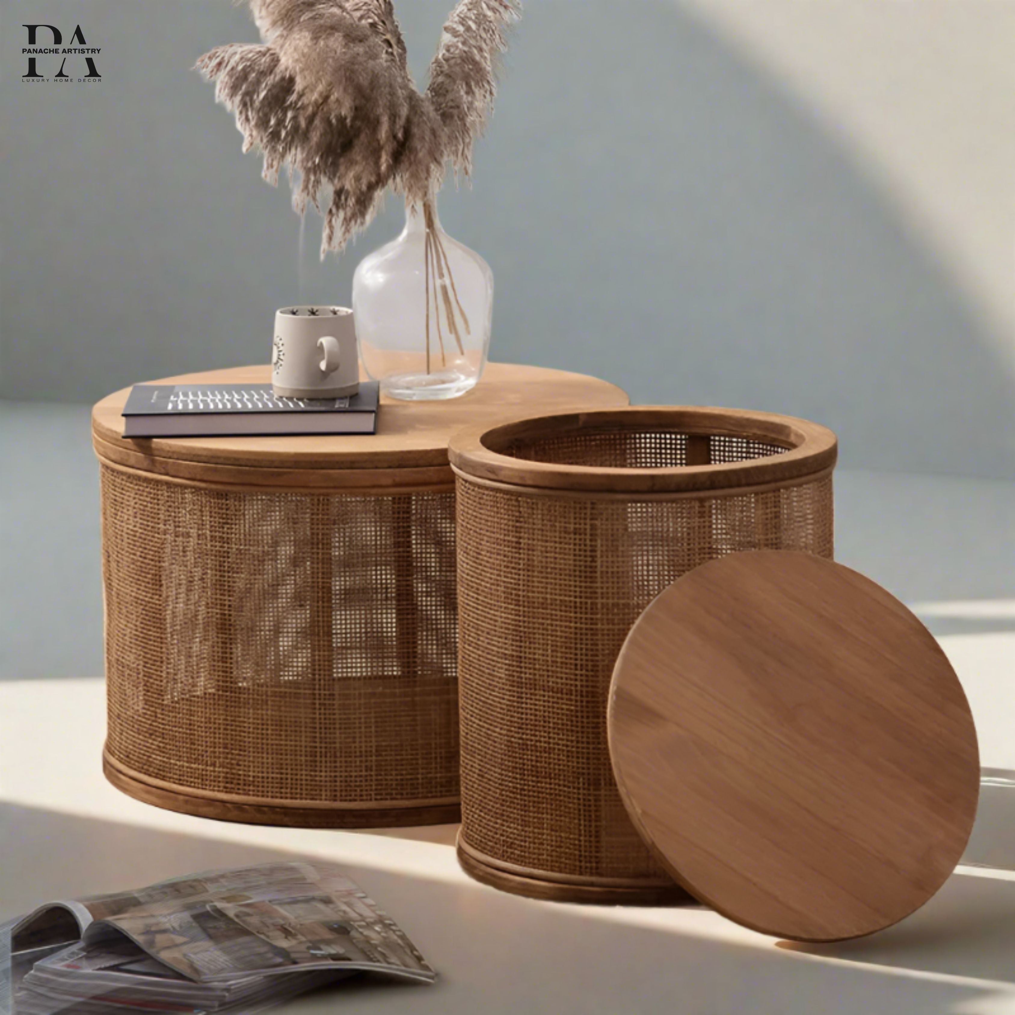 La table basse en rotin Wicker Muse