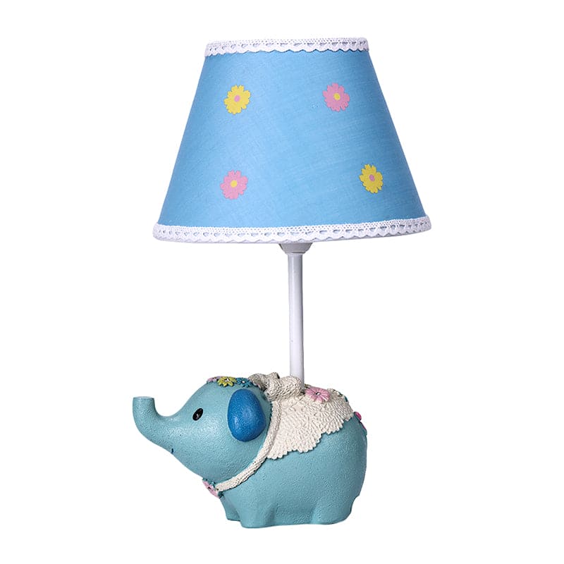 LuminElephant – Tischlampe mit Blumenmuster und Elefantensockel